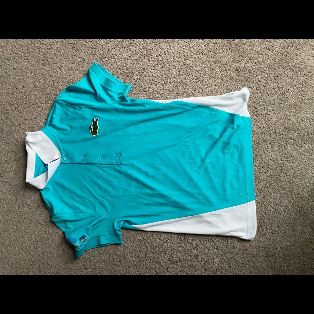 Blue Lacoste shirt